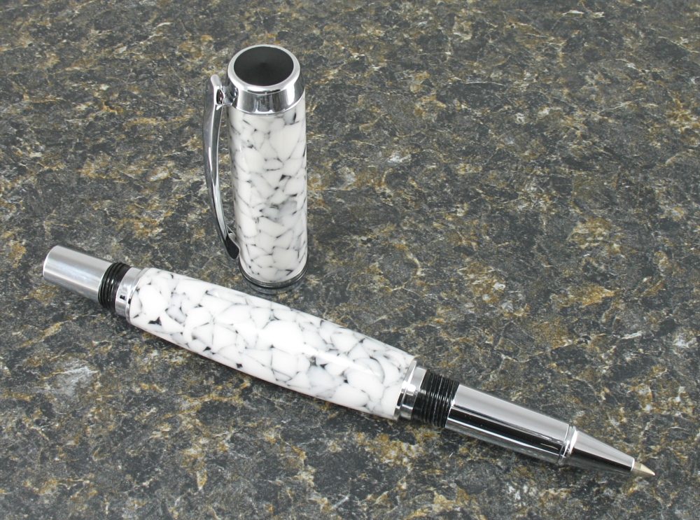 #1137 - White Stony Matrix Acrylic Rollerball Pen #1137 - White Stony Matrix Acrylic Rollerball Pen
